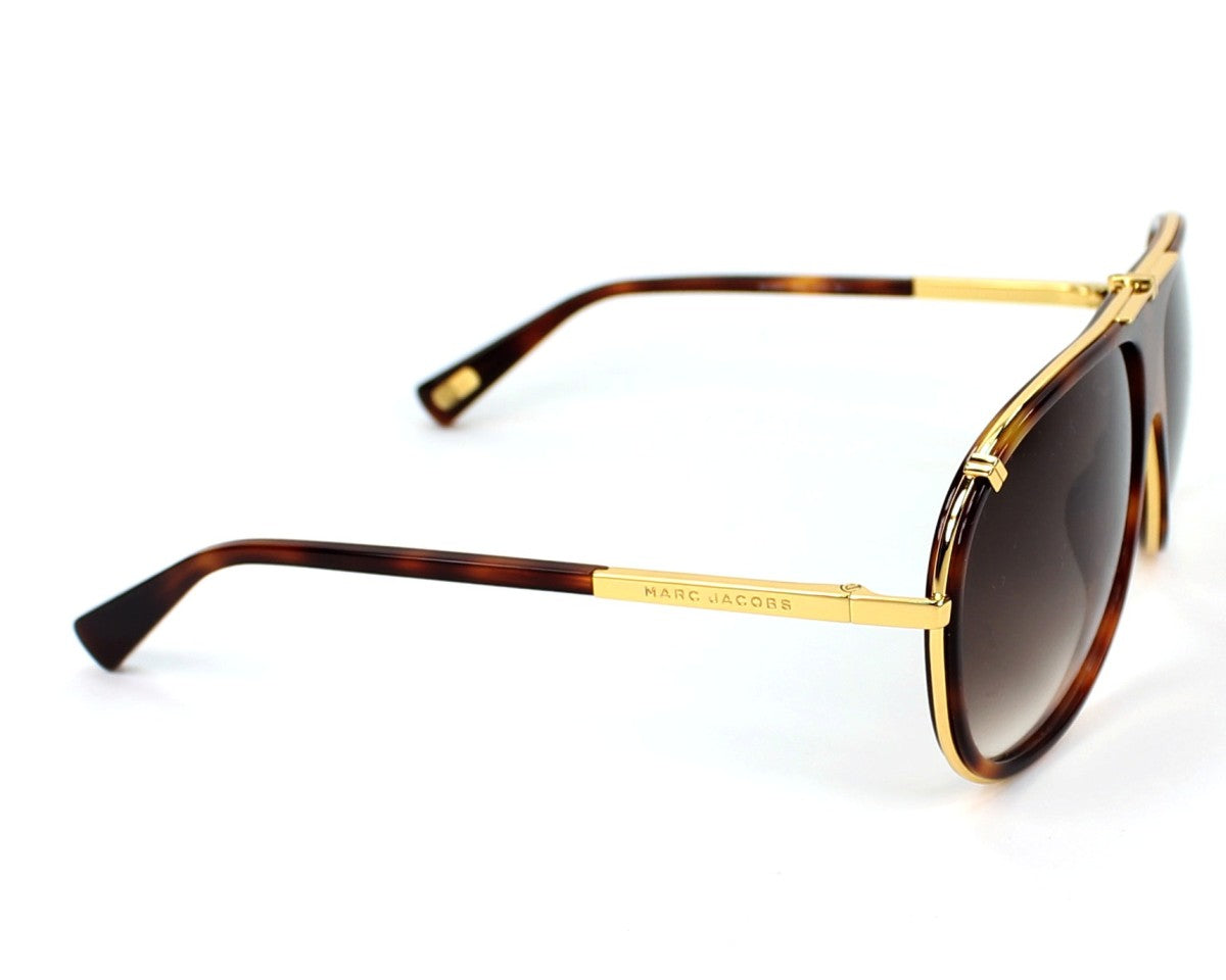 Marc Jacobs MJ306/S Pilot Sunglasses in Grey Gradient / Havana Gold, side view