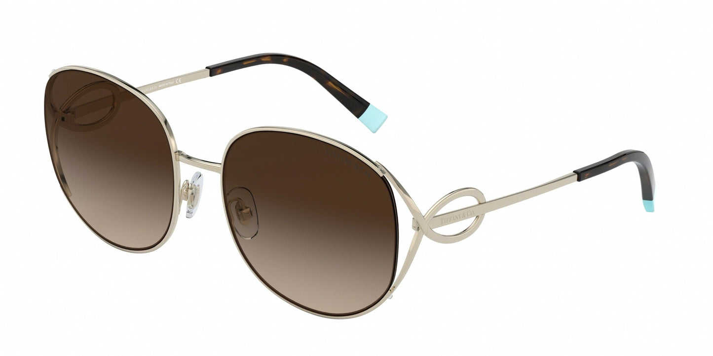 Tiffany & Co. TF3065S Oval Sunglasses in Brown Gradient / Pale Gold, front view