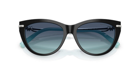 Tiffany & Co. TF4253 Cat Eye Sunglasses in Azure Blue Gradient / Black On Tiffany Blue, detail view