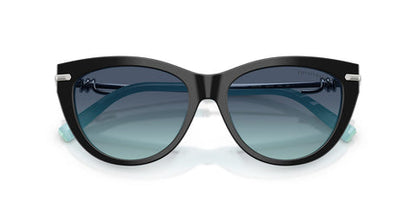 Tiffany & Co. TF4253 Cat Eye Sunglasses in Azure Blue Gradient / Black On Tiffany Blue, detail view