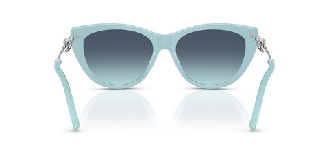 Tiffany & Co. TF4253 Cat Eye Sunglasses in Azure Blue Gradient / Black On Tiffany Blue, back view