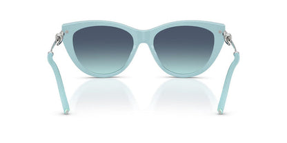 Tiffany & Co. TF4253 Cat Eye Sunglasses in Azure Blue Gradient / Black On Tiffany Blue, back view