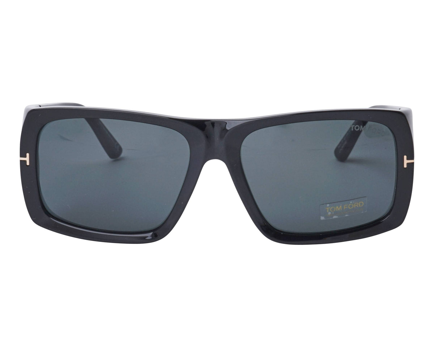 Tom Ford TF0730 Square Sunglasses in Grey / Shiny Black, front view