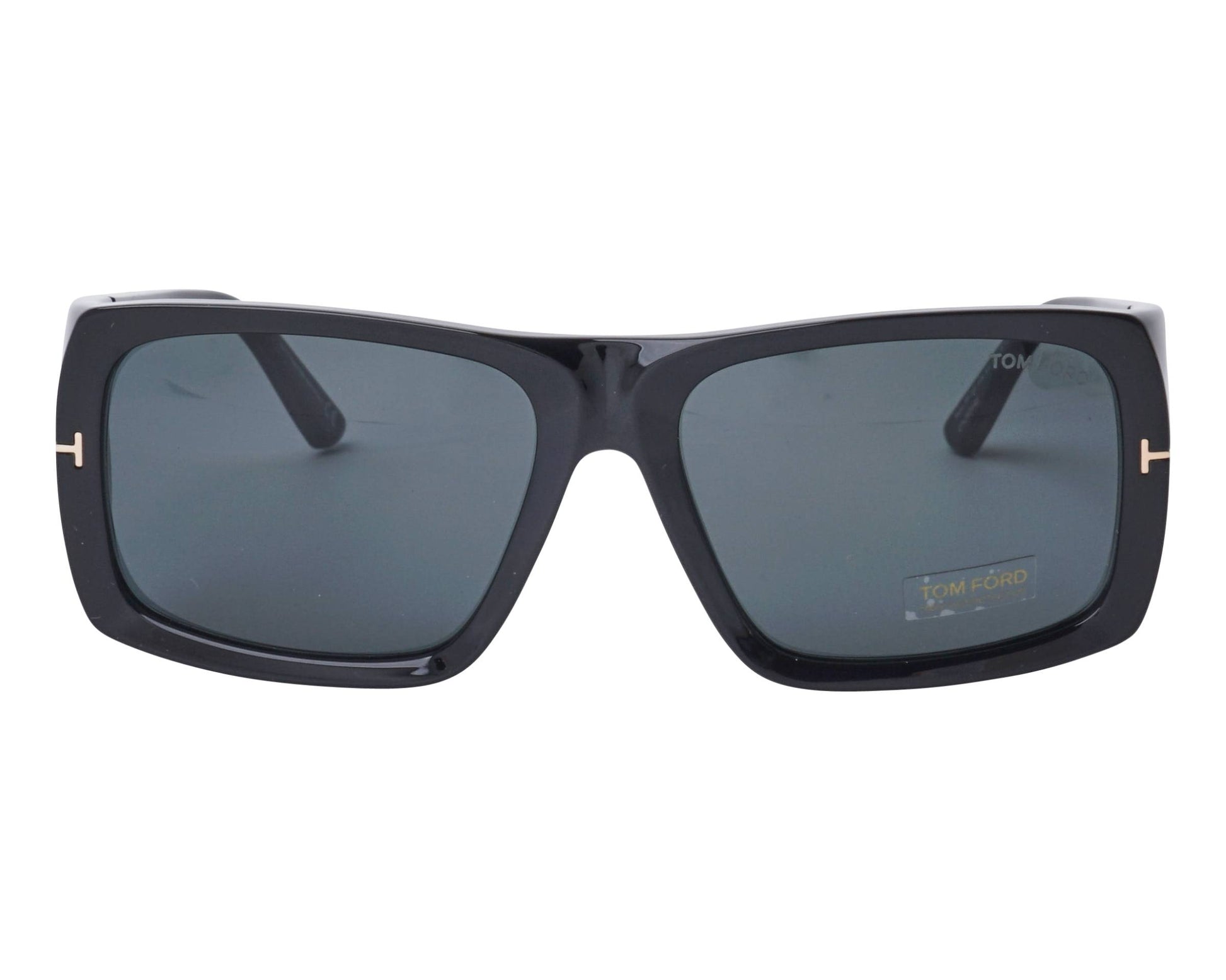 Tom Ford TF0730 Square Sunglasses in Grey / Shiny Black, front view