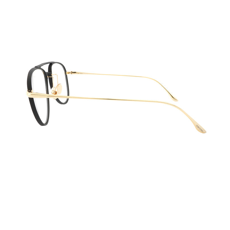 Tom Ford TF5666B Pilot Eyeglasses in Matte Black / Shiny Yellow Gold, side view