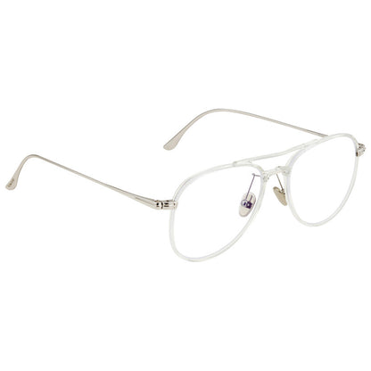 Tom Ford TF5666B Pilot Eyeglasses in Shiny Crystal, angle view