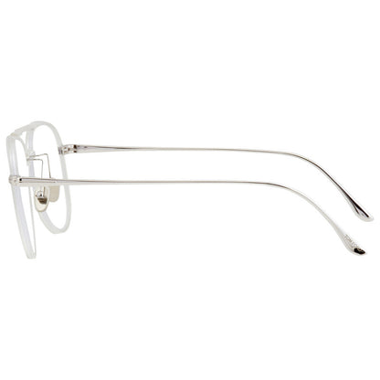 Tom Ford TF5666B Pilot Eyeglasses in Shiny Crystal, side view