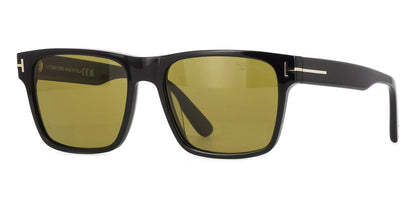 Tom Ford TF1205/S Square Sunglasses in Brown Light Mirror / Shiny Black, front view