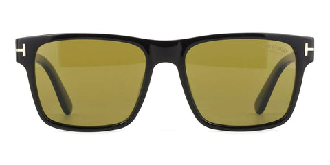 Tom Ford TF1205/S Square Sunglasses in Brown Light Mirror / Shiny Black, angle view