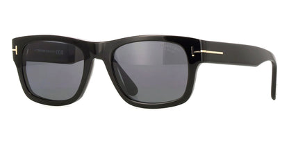 Tom Ford TF1303/S Square Sunglasses in Gradient Grey Lenses With Shiny Black Frame, front view