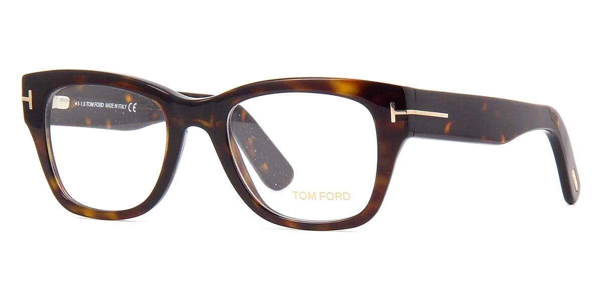 Tom Ford TF5379 Square Eyeglasses in Dark Havana, front view