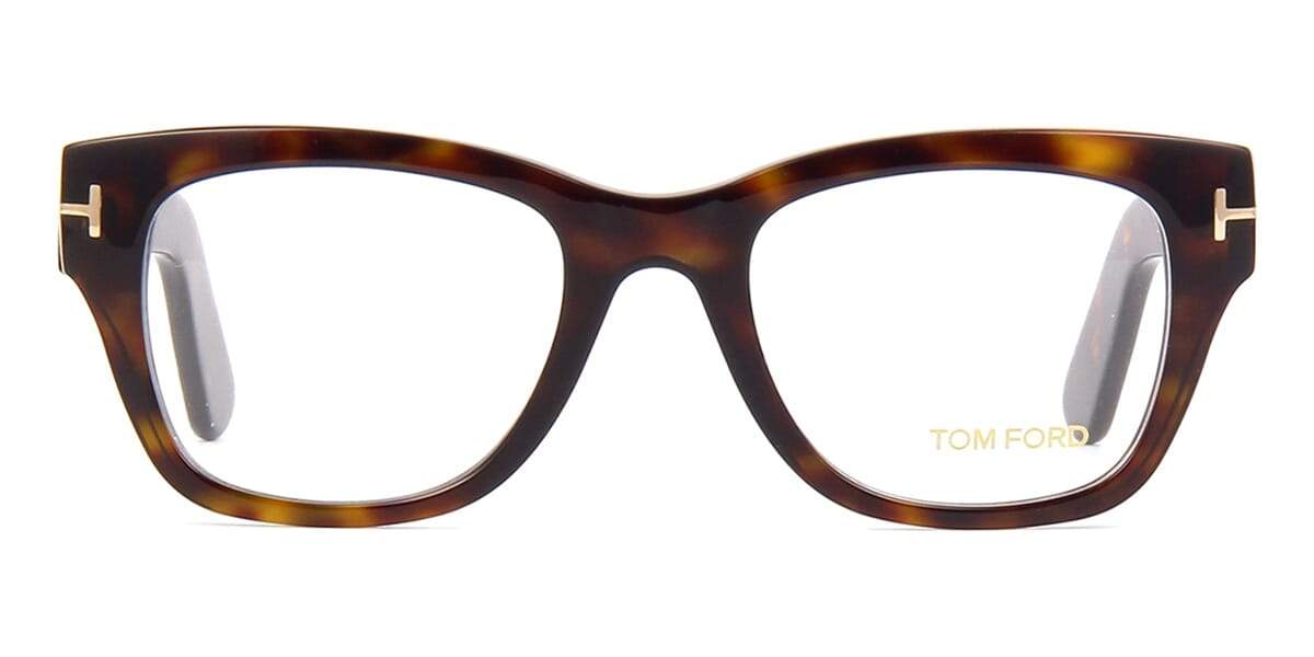 Tom Ford TF5379 Square Eyeglasses in Dark Havana, angle view