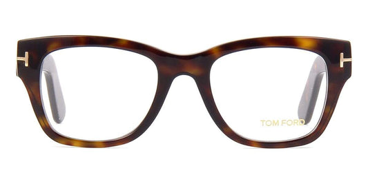 Tom Ford TF5379 Square Eyeglasses in Dark Havana, angle view