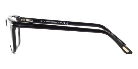Tom Ford TF5479-B Rectangle Eyeglasses in Shiny Black, angle view