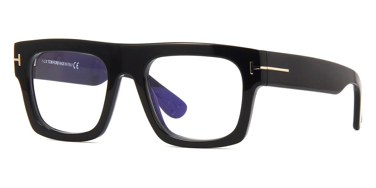 Tom Ford TF5634-B Square Eyeglasses in Shiny Black, front view