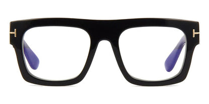 Tom Ford TF5634-B Square Eyeglasses in Shiny Black, angle view