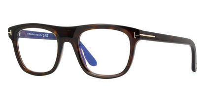 Tom Ford TF5939 Square Eyeglasses in Clear Shiny Dark Havana, front view