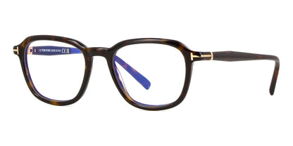 Tom Ford TF5980-B Square Eyeglasses in Shiny Dark Havana, front view