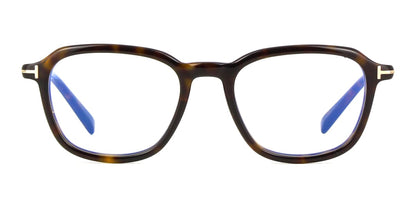 Tom Ford TF5980-B Square Eyeglasses in Shiny Dark Havana, angle view