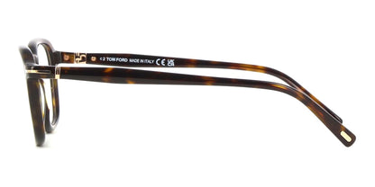 Tom Ford TF5980-B Square Eyeglasses in Shiny Dark Havana, side view