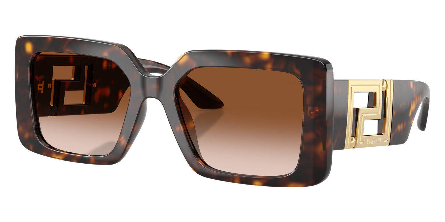 Versace VE4505U/S Rectangle Sunglasses in Gradient Brown / Dark Tortoise, angle view