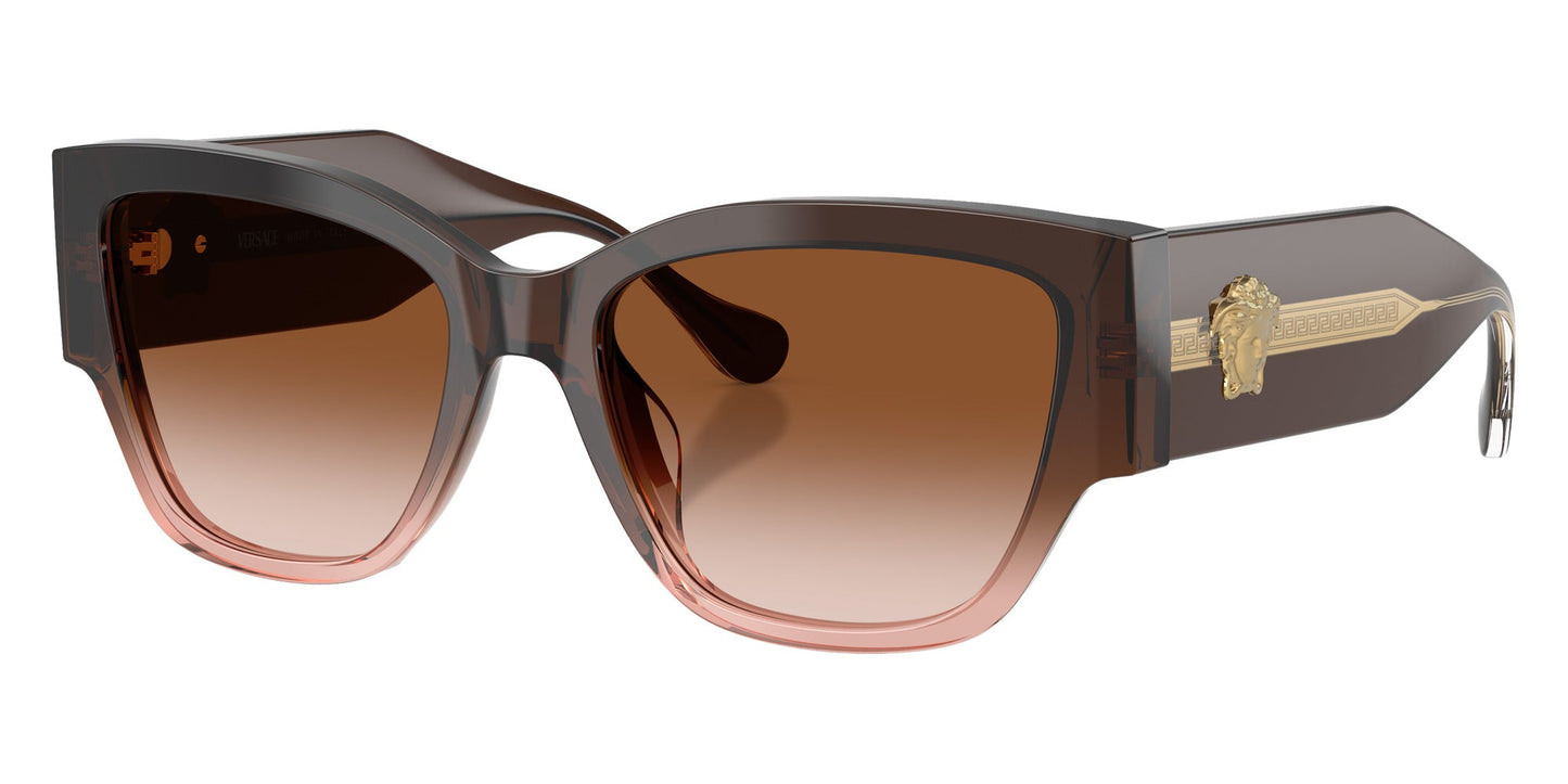 Versace VE4509U/S Cat Eye Sunglasses in Gradient Brown / Shiny Faded Brown, side view
