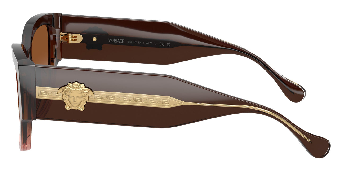 Versace VE4509U/S Cat Eye Sunglasses in Gradient Brown / Shiny Faded Brown, angle view