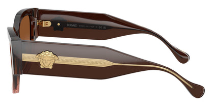 Versace VE4509U/S Cat Eye Sunglasses in Gradient Brown / Shiny Faded Brown, angle view