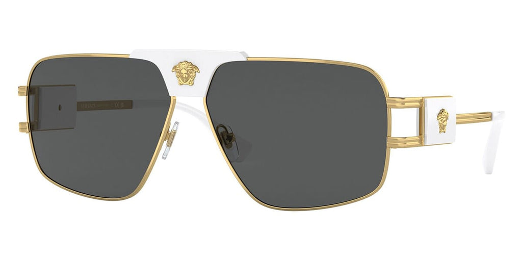 Versace VE2251S Pilot Sunglasses in Dark Grey / Gold, front view
