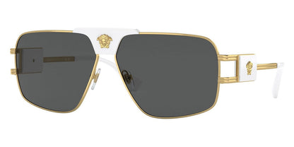Versace VE2251S Pilot Sunglasses in Dark Grey / Gold, front view