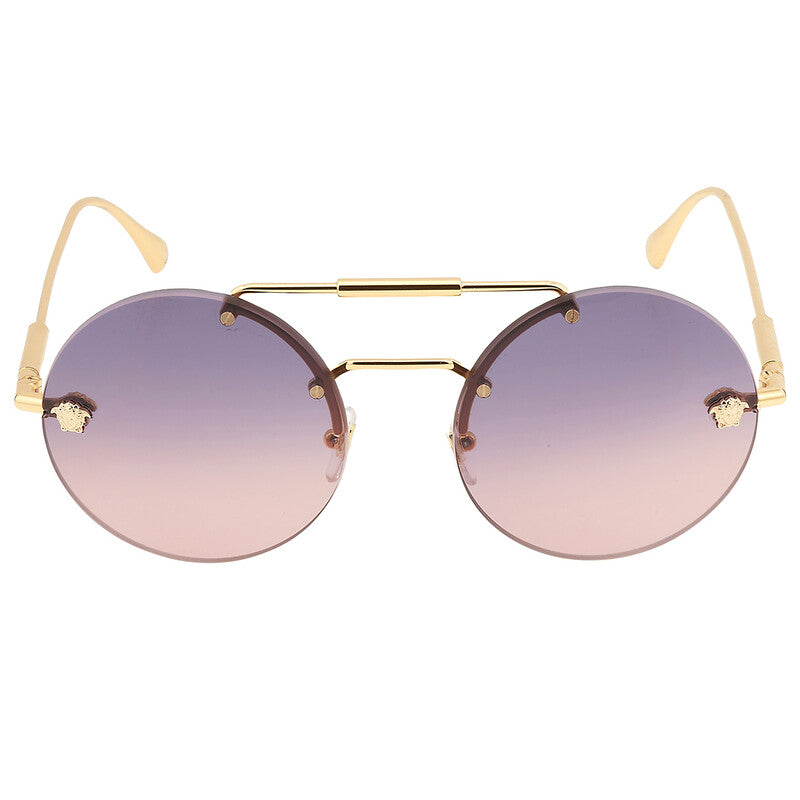 Versace VE2244 Round Sunglasses in Blue Gradient Pink / Gold, front view
