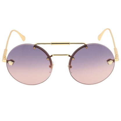 Versace VE2244 Round Sunglasses in Blue Gradient Pink / Gold, front view