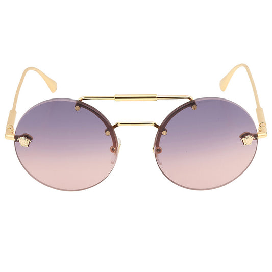 Versace VE2244 Round Sunglasses in Blue Gradient Pink / Gold, front view