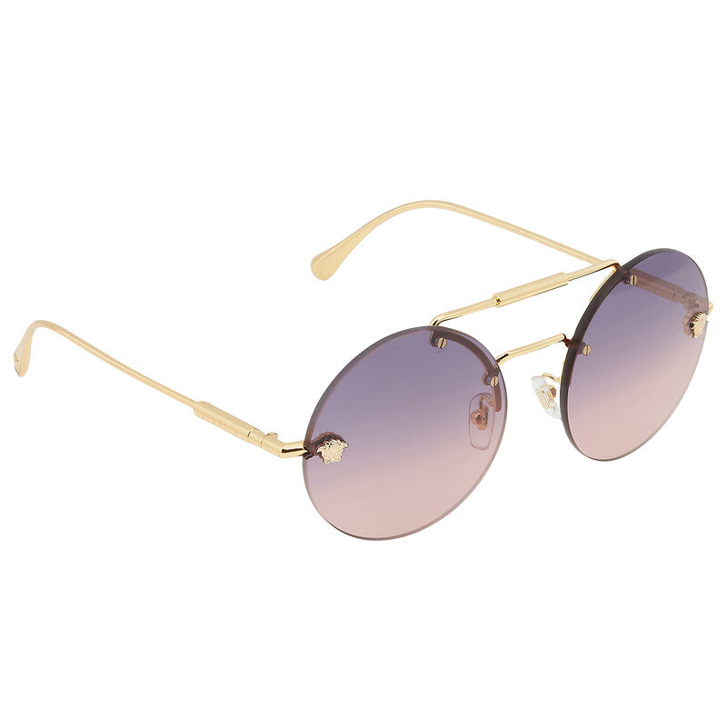 Versace VE2244 Round Sunglasses in Blue Gradient Pink / Gold, angle view