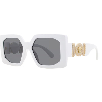 Versace VE4478U/S Square Sunglasses in Dark Grey / White, angle view