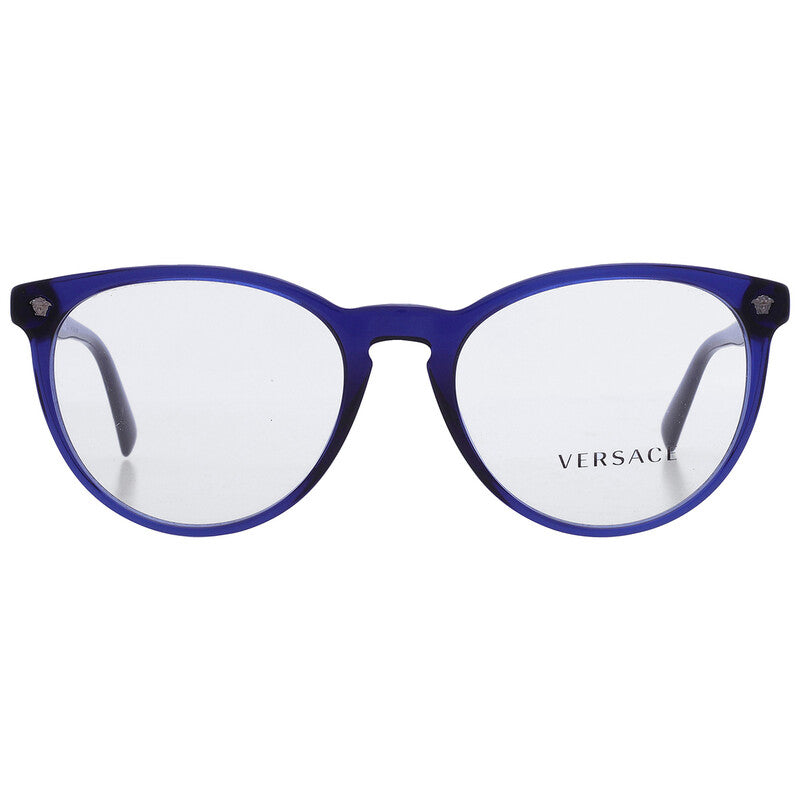Versace VE3257 Round Eyeglasses in Transparent Blue, front view