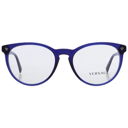 Versace VE3257 Round Eyeglasses in Transparent Blue, front view
