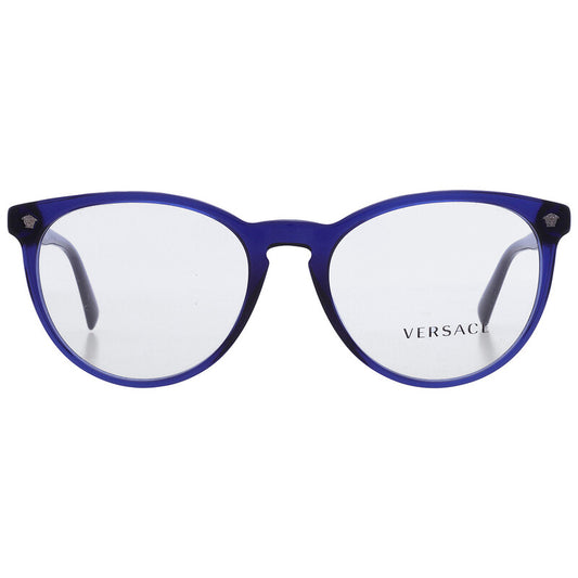 Versace VE3257 Round Eyeglasses in Transparent Blue, front view