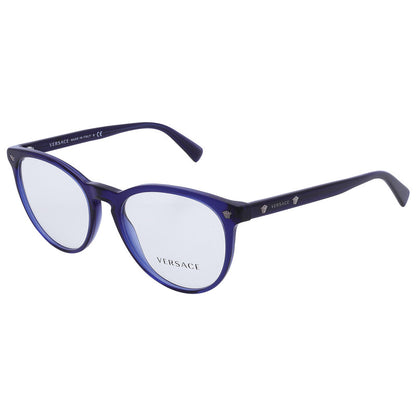 Versace VE3257 Round Eyeglasses in Transparent Blue, side view