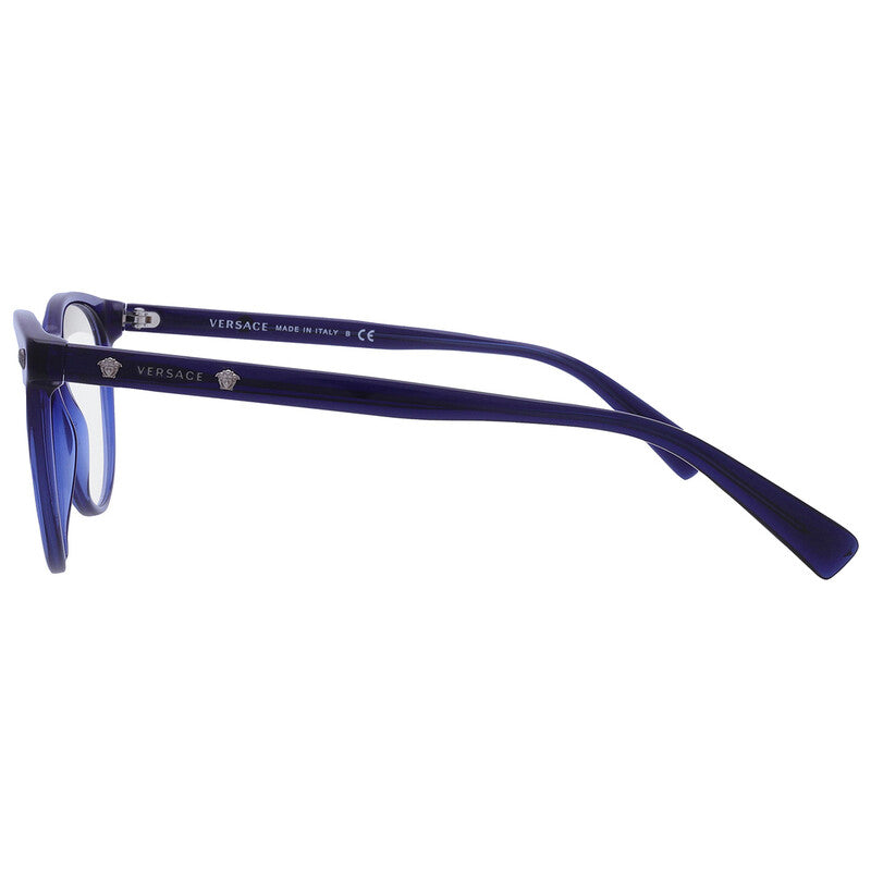 Versace VE3257 Round Eyeglasses in Transparent Blue, back view