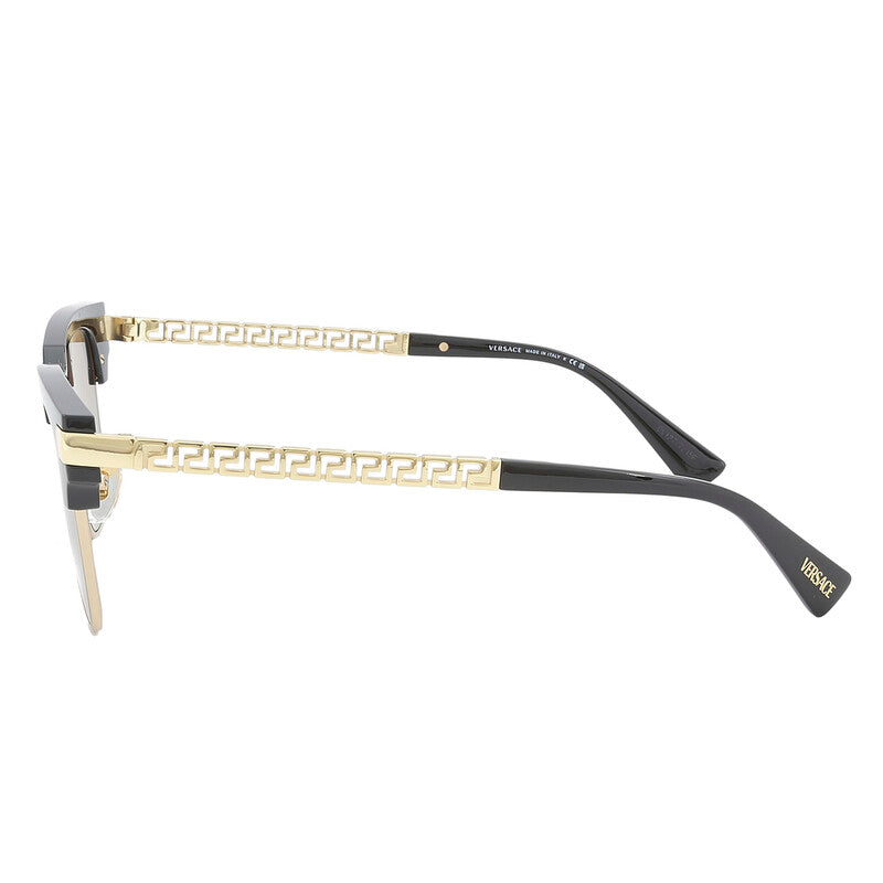 Versace VE4447S Square Sunglasses in Green/Brown / Black On Gold, angle view