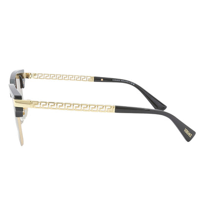 Versace VE4447S Square Sunglasses in Green/Brown / Black On Gold, angle view