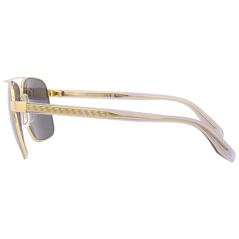 Versace VE2174S Pilot Sunglasses in Dark Grey Mirror / Gold, back view
