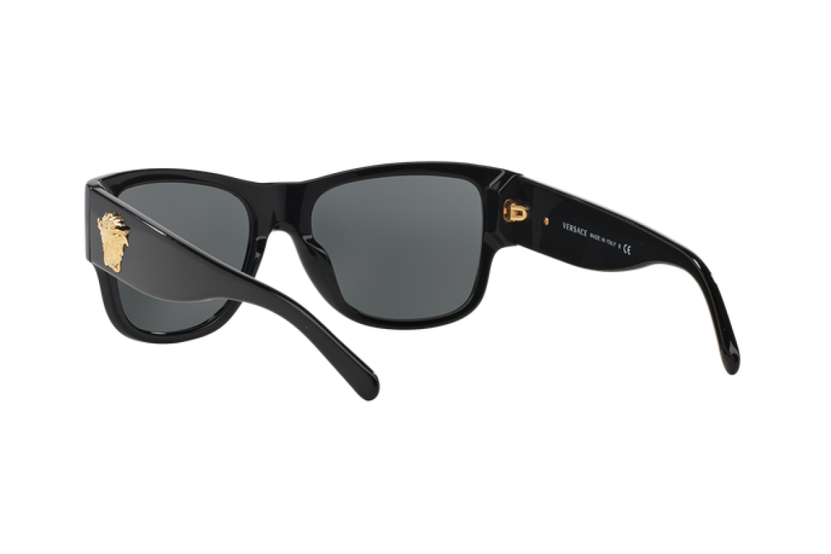 Versace VE4275S Square Sunglasses in Grey / Black, angle view