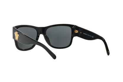 Versace VE4275S Square Sunglasses in Grey / Black, angle view