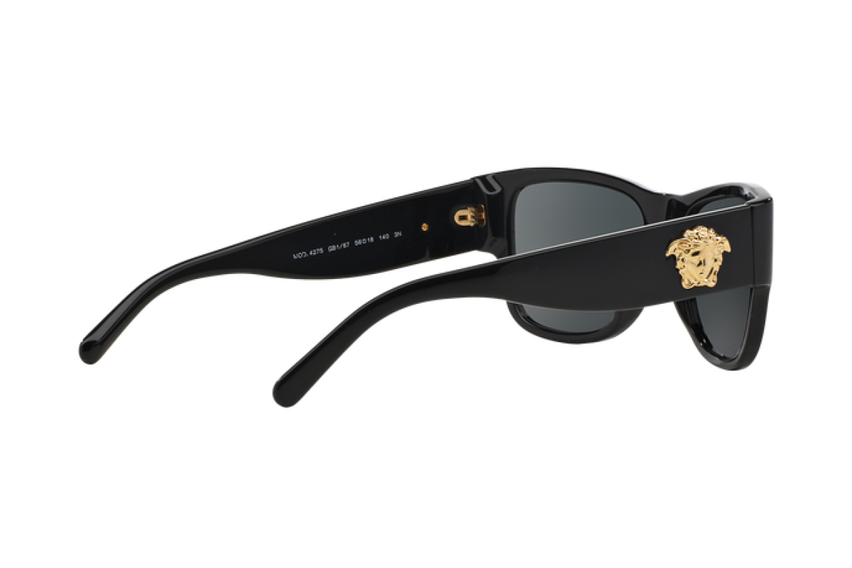 Versace VE4275S Square Sunglasses in Grey / Black, back view