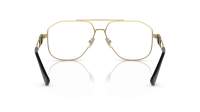 Versace VE1287 Pilot Eyeglasses in Black Gold, back view