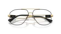 Versace VE1287 Pilot Eyeglasses in Black Gold, detail view