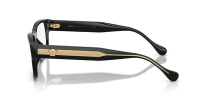 Versace VE3390U Rectangle Eyeglasses in Clear / Black, angle view