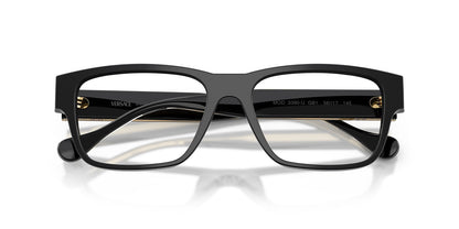 Versace VE3390U Rectangle Eyeglasses in Clear / Black, detail view